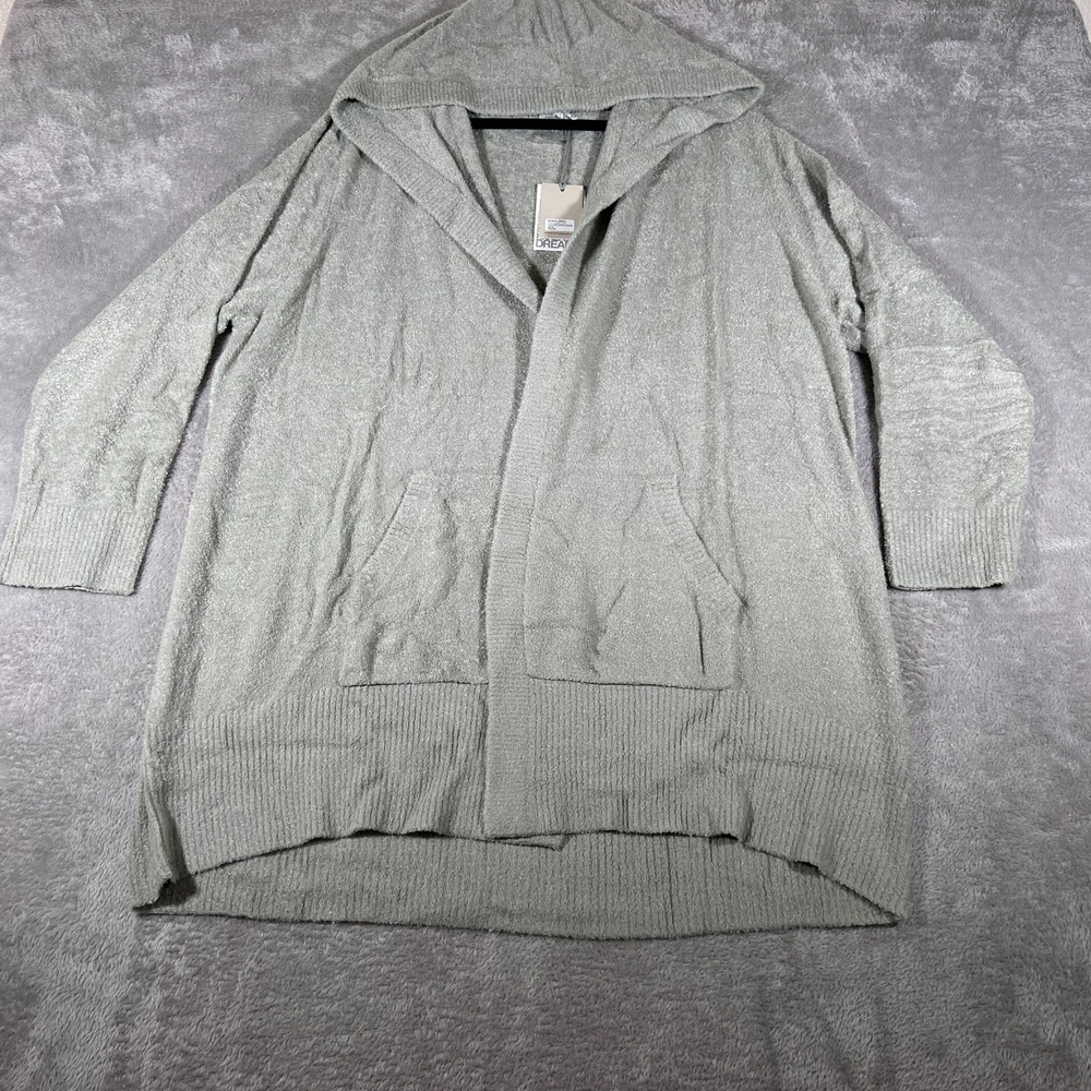 Barefoot Dreams Cardigan Women's 2X Wave Cozychic Lite Open Front Hooded NWT